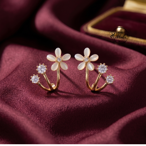 Maai Mekhala Daisy Glow Earrings – Floral Crystal Statement Earrings