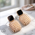Maai Mekhala Pearl Muse Earrings – Textured Pearl Statement Studs (Black)