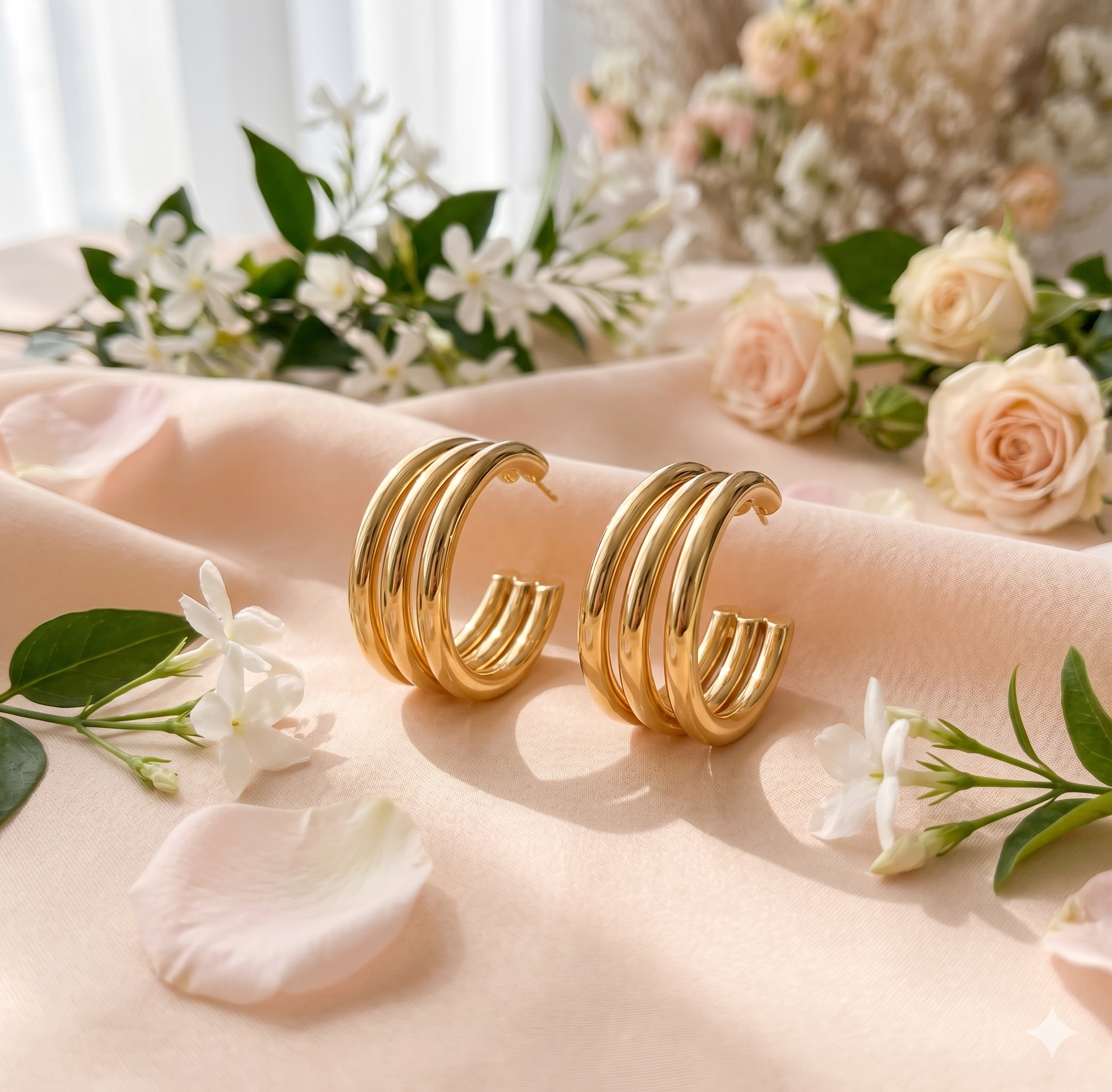 Maai Mekhala Aura Hoop Earrings – Chunky Layered Gold Hoops
